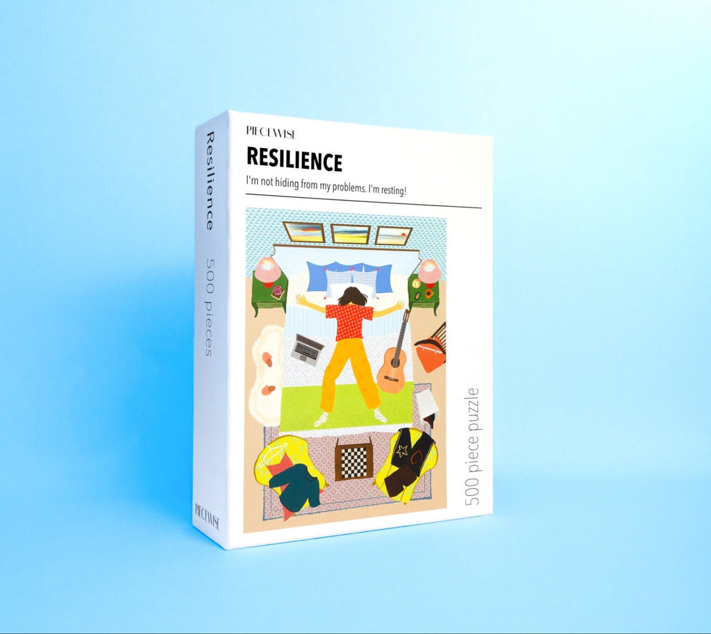 Resilience, a 500-piece adult jigsaw puzzle by Piecewise featuring an illustrated bedroom scene